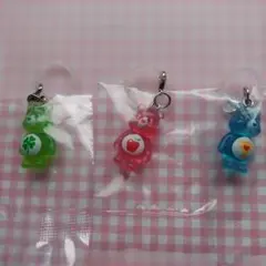 ケアベア クリアマスコットチャーム めじるしアクセサリー3個匿名配送