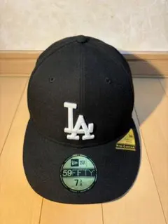 ニューエラ 59FIFTY プレカーブ ドジャース 7 3/8 黒