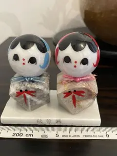 石製日本人形 リボン付き