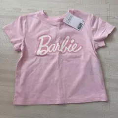 H&M バービープリントロゴTシャツ ピンク 90のサムネイル