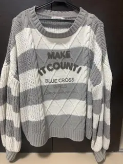 【美品・値下げ交渉⭕️】 BLUE CROSS GIRLS ボーダー柄セーターのサムネイル