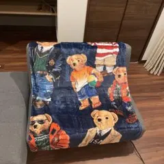 POLOベア柄 ネイビー ブランケット