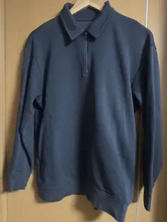 無印良品　二重編み衿付きプルオーバー