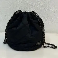 PORTER × NEXUS VIIキルティングバッグ黒 シルバーチェーン 美品のサムネイル