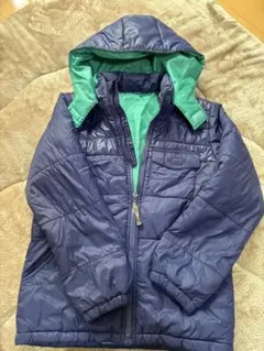 ネイビーとグリーンの中綿コート 150cm ダウン