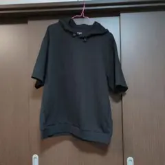 GU ブラック 半袖パーカー Mメンズ