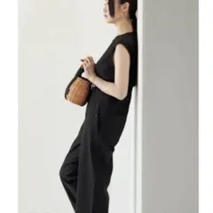 Demi-Luxe BEAMS リネン混 オールインワン S 黒 CINOHチノ