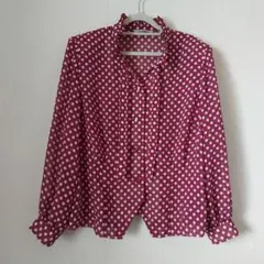 ハンドメイド 一点もの マエダ洋装店 ブラウス シャツ ドット M～Lのサムネイル