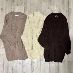 マジェスティック レゴン　リブ編みカーディガン M 3点セット