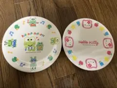 平成レトロ　ハローキティとけろっぴ　メラミン皿2枚セット　未使用　レア