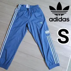 アディダス 青 アディカラー 3Dトレフォイル 3ストライプ トラックパンツ