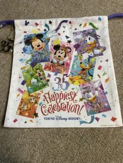 ①巾着袋　ディズニー35周年