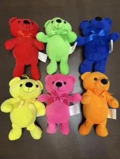 カラフル くま ぬいぐるみ 6体セットのサムネイル