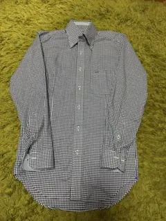 ネイビーとホワイトのチェックシャツ Sサイズ