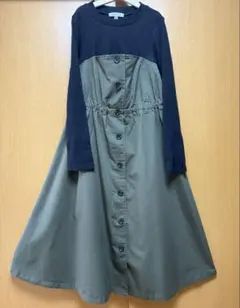 授乳口付き マタニティ ワンピース M 長袖