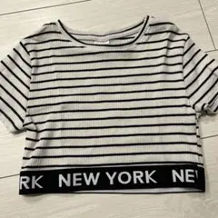 ZARA ストライプ クロップドTシャツ 140
