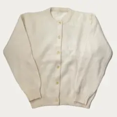 シャギーニット カーディガン クルーネック モヘア オフホワイト 白