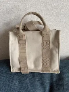 ZARA キャンバス ショルダーバッグ ベージュ