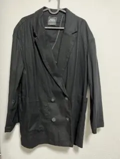 ZARA ジャケット 黒 フォーマル ブラック　アウター　M 薄手黒ジャケットのサムネイル