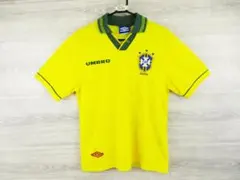 希少 アンブロ UMBRO ゲームシャツ ブラジル代表 94年 L 黄色 UMBRO - 94年W杯/ブラジル代表/ワールドカップ/サッカー