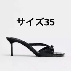 【美品】ZARA バックル付きレリーフハイヒールサンダル35 ザラ ヒール 韓国のサムネイル