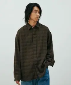 LIDNM ITALY GAUZE CHECK SHIRT