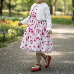 ミキハウス　フォーマル　花柄　ワンピース&ボレロ