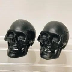 ハンドメイド オリジナル ミニ骸骨 オブジェ ブラック 2個セット