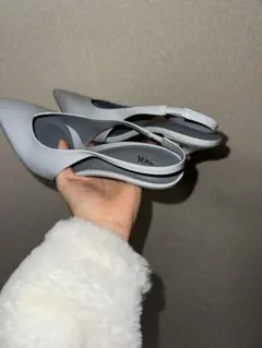 グレー スリングバック ハイヒール 約7cm