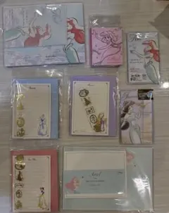 【美品未開封】8点セットアリエル ディズニープリンセスメモ帳・付箋・レターセット