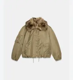 ZARA フェイクファー襟ボンバージャケット Sサイズ