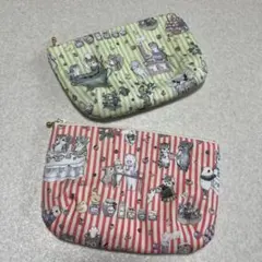 yukiemonファブリック生地使用　20センチファスナーポーチ　2点セット