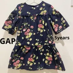 最終お値下げ！GAP ワンピース　ネイビー　花柄　110