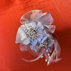 花モチーフ コサージュ ヘアクリップ