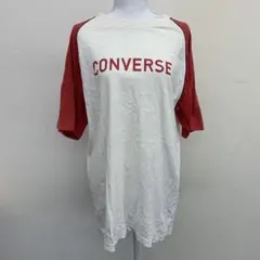 【b0106】90s コンバース チャックテイラー 7分丈Tシャツ XL 赤のサムネイル