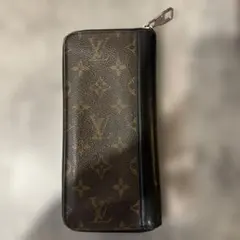 MK刻印あり】Louis Vuitton ブラックレザーペンケース - メルカリ