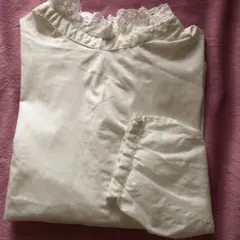 レース襟 長袖ブラウス