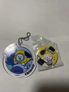 BT21 アクリルキーホルダー　缶バッジセット　CHIMMY