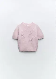 ZARA ピンクニットセーター 半袖