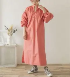 アーバンリサーチ　ピンク　長袖シャツ　ワンピース　綿100%