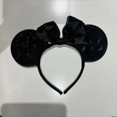 ディズニー　カチューシャ　ミニー　黒レース