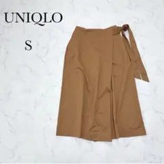 【ユニクロ】ハイウエストラップミディスカンツ ワイドパンツ ワイドパンツ Sのサムネイル