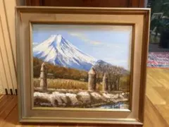 若石賛花 油彩画 富士山 油絵 - メルカリ