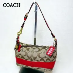 coach コーチ アクセサリーポーチ ワンショルダーバッグ シグネチャー 赤