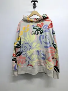 GAP フローラルプリント　ロゴ刺繍　スウェットパーカー　ギャップ　レア　廃盤