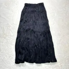 【ユニクロ】ギャザースカート ロング フレア ウエストゴム 無地 カジュアル