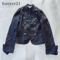 forever21 ナポレオンジャケット ショート丈 M スタンドカラー　黒のサムネイル