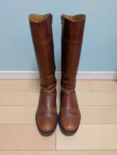 FIN　ロングレザーブーツ　ブラウン