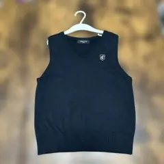 COMME CA ISM ネイビー Vネックベスト 130A