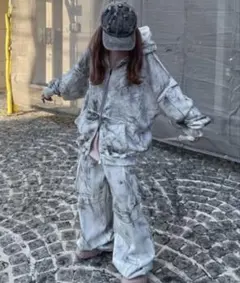 XU dirty washing zipup hoodie